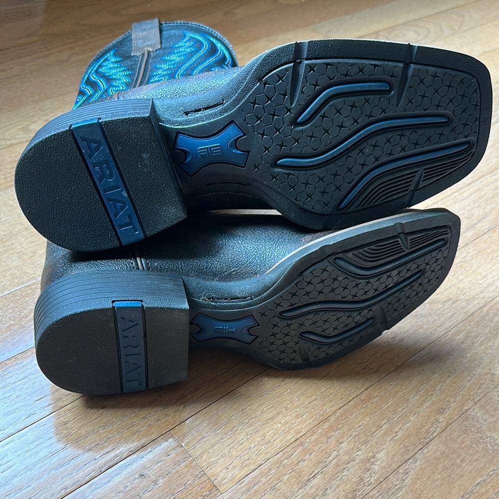 Ariat Brown and Blue Western Cowboy Boots cowboy arena leather boots 8.5 - Picture 5 of 12